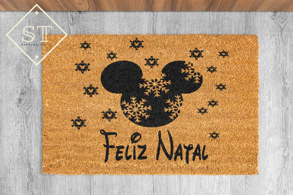 Alfombra de Mickey Mouse Feliz Navidad